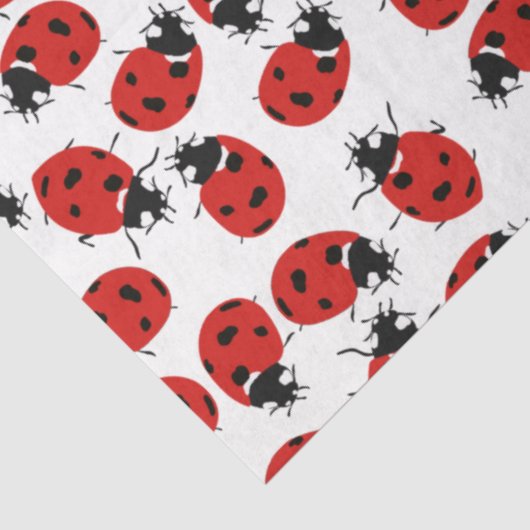 Cute Red & Black Ladybug Pattern Tissuepapier (Detail)