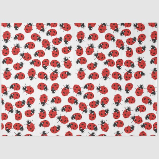Cute Red & Black Ladybug Pattern Tissuepapier (Voorkant)