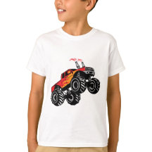 Cute Red Black Monster Truck Kinderen T-Shirt