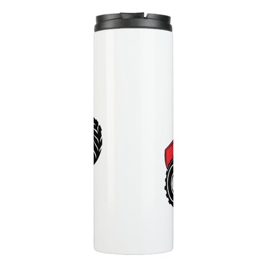 Cute Red Black Monster Truck Name Persoonlijk Thermosbeker (Achterkant)