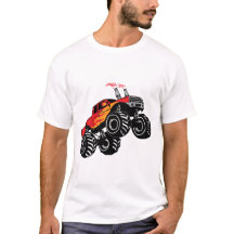 Cute Red Black Name Monster Truck T-Shirt