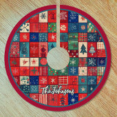 Cute red blue festive christmas pattern custom kerstboom rok