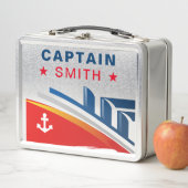 Cute Red Blue Nautical Ship Kinder Name (In situ)