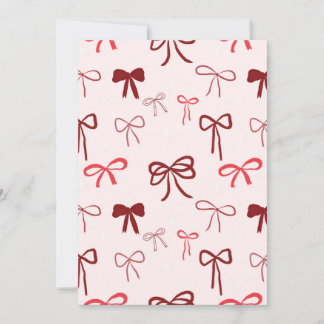 Cute Red Bow Invitation Kaart