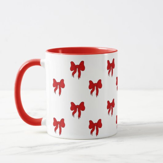 Cute Red Bow Pattern Mug | Gift for Her Mok (Links)