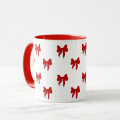 Cute Red Bow Pattern Mug | Gift for Her Mok (Voorkant links)