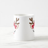 Cute Red Bows Girl Reindeer Kerstmis Mok (Center)