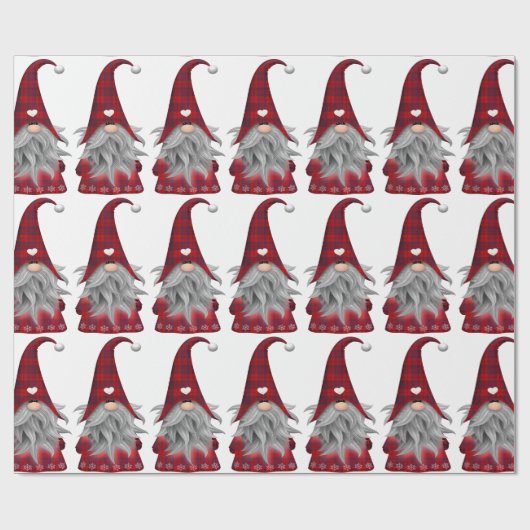 Cute Red Buffalo Pset-kerstgenoom Cadeaupapier (Vlak)