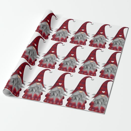 Cute Red Buffalo Pset-kerstgenoom Cadeaupapier (Uitgerold)