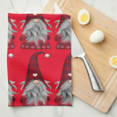 Cute Red Buffalo Pset-kerstgenoom Theedoek (Quarter Fold)