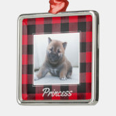 Cute Red Buffalo Pset Persoonlijke Dog Pet Metalen Ornament (Links)