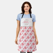 Cute Red Calligraphy Holiday Apron Schort (Gedragen)