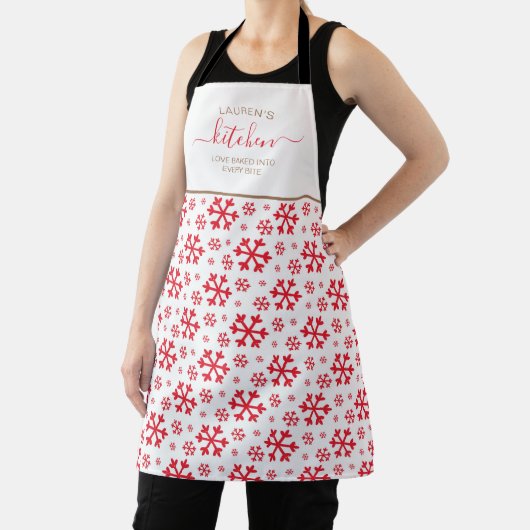 Cute Red Calligraphy Holiday Apron Schort (Insitu)