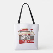 Cute Red Camera Love Heart Fotografie Grafisch Tote Bag (Achterkant)