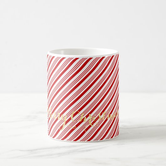 Cute Red Candy Cane Stripes Kerstkerstkerstkerstfa Koffiemok (Center)
