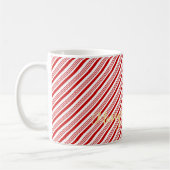 Cute Red Candy Cane Stripes Kerstkerstkerstkerstfa Koffiemok (Links)