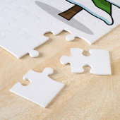 Cute Red Cardinaal Singing Merry Kerstmis Legpuzzel (Zijkant)