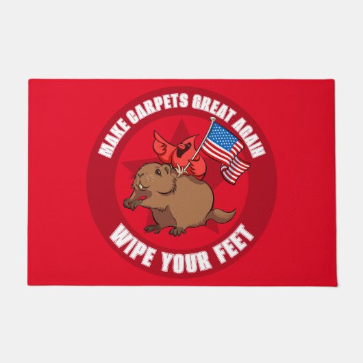 Cute Red Cardinal Make Carpets Great Again Cartoon Deurmat (Voorkant)