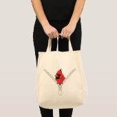 Cute red cardinal  Peek Tote Bag (Voorkant (product))