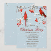 Cute Red Cardinals Tree Sneeuwkerst Kaart (Voorkant / Achterkant)