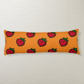 Cute Red Cartoon aardbeien voor vegetariërs Lichaamskussen (Achterkant)