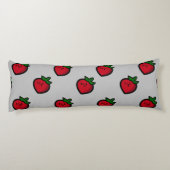 Cute Red Cartoon aardbeien voor vegetariërs Lichaamskussen (Achterkant)