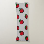 Cute Red Cartoon aardbeien voor vegetariërs Lichaamskussen (Voorkant Verticaal)