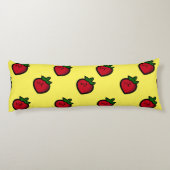 Cute Red Cartoon aardbeien voor vegetariërs Lichaamskussen (Achterkant)