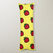 Cute Red Cartoon aardbeien voor vegetariërs Lichaamskussen (Achterkant (Verticaal))