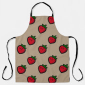 Cute Red Cartoon aardbeien voor vegetariërs Schort (Voorkant)