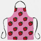 Cute Red Cartoon aardbeien voor vegetariërs Schort (Voorkant)