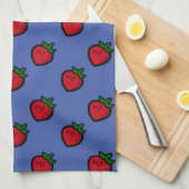 Cute Red Cartoon aardbeien voor vegetariërs Theedoek (Quarter Fold)
