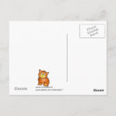 Cute Red Cartoon Cat - Briefkaart (Achterkant)