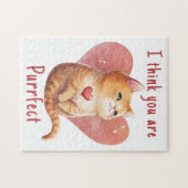 Cute red cat love pun leuke Valentijn Legpuzzel (Horizontaal)