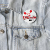 Cute Red Cheerleader Girl | DIY-naam Ronde Button 5,7 Cm (In situ)