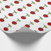 Cute Red Cherries Gift Wrap Cadeaupapier (Hoek)