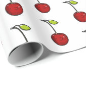 Cute Red Cherries Gift Wrap Cadeaupapier (Rol Hoek)