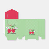 Cute Red Cherry Kawaii Twins Birthday Bedankdoosjes (Uitgevouwen)