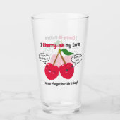 Cute Red Cherry Kawaii Twins Birthday Glas (Voorkant)