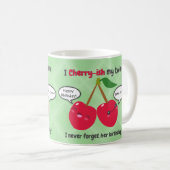 Cute Red Cherry Kawaii Twins Birthday Koffiemok (Voorkant rechts)