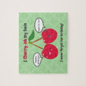Cute Red Cherry Kawaii Twins Birthday Legpuzzel (Verticaal)