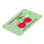 Cute Red Cherry Kawaii Twins Birthday Magneet (Linkerzijde)