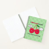 Cute Red Cherry Kawaii Twins Birthday Notitieboek (Binnen)