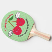Cute Red Cherry Kawaii Twins Birthday Tafeltennisbatje (Zijkant)