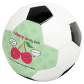 Cute Red Cherry Kawaii Twins Birthday Voetbal (Drie kwart)