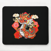 Cute Red Chinese New Year Of The Dragon 2024 Lunar Muismat (Voorkant)