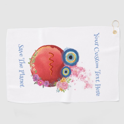 Cute Red Colorful Golfhanddoek (Horizontaal)