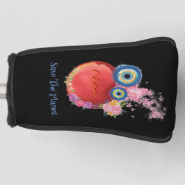 Cute Red Colorful Save the Planet Collectie Golfheadcover