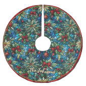 Cute red coquette bows stained glass custom kerstboom rok (Voorkant)