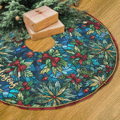 Cute red coquette bows stained glass custom kerstboom rok